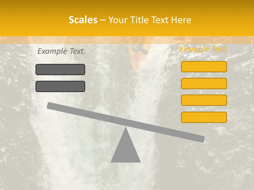 A Man Is Kayaking Down A Waterfall In The Water PowerPoint Template