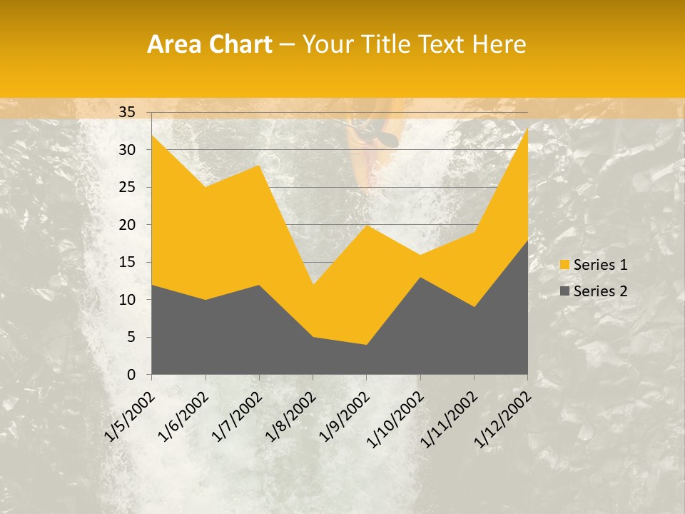 A Man Is Kayaking Down A Waterfall In The Water PowerPoint Template