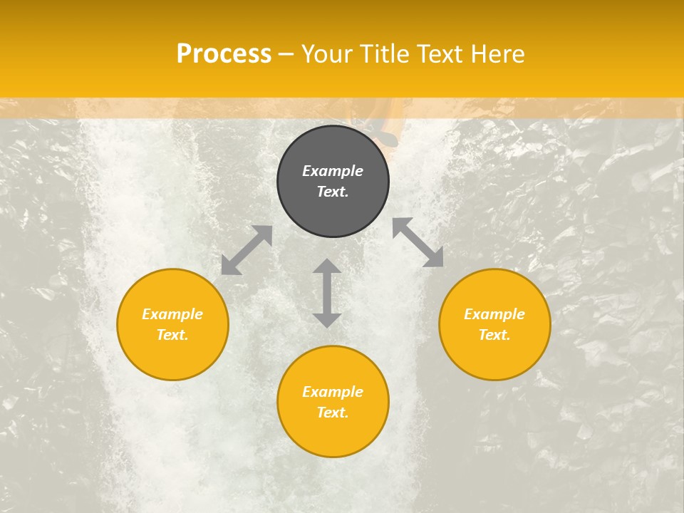 A Man Is Kayaking Down A Waterfall In The Water PowerPoint Template