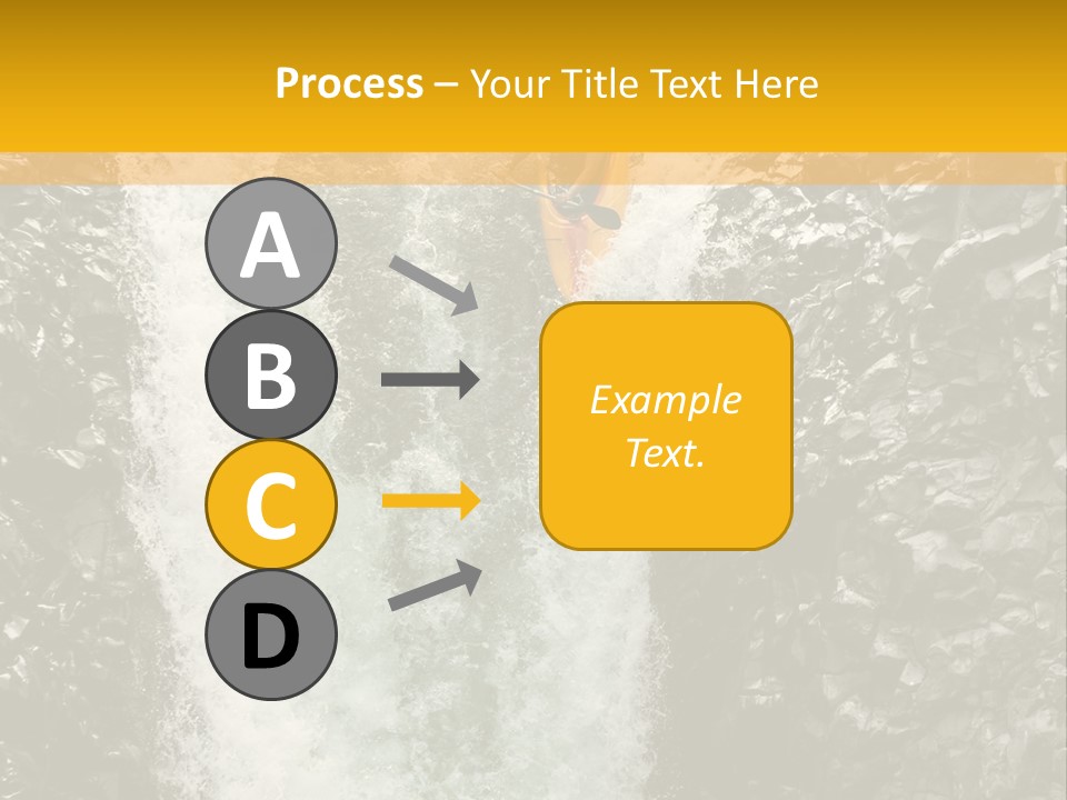 A Man Is Kayaking Down A Waterfall In The Water PowerPoint Template