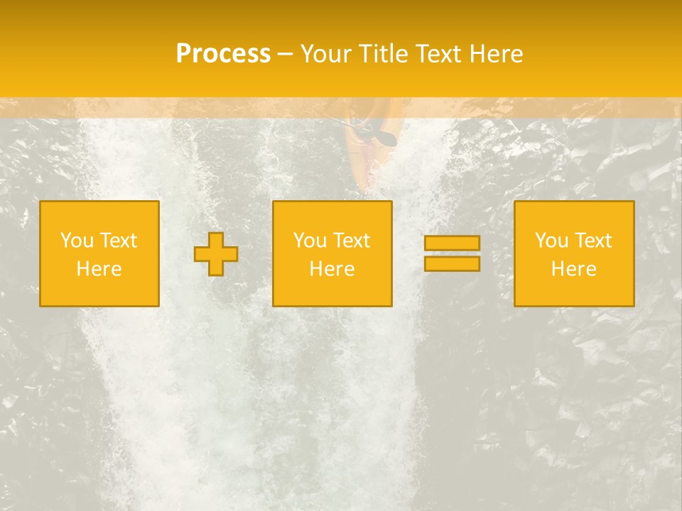 A Man Is Kayaking Down A Waterfall In The Water PowerPoint Template