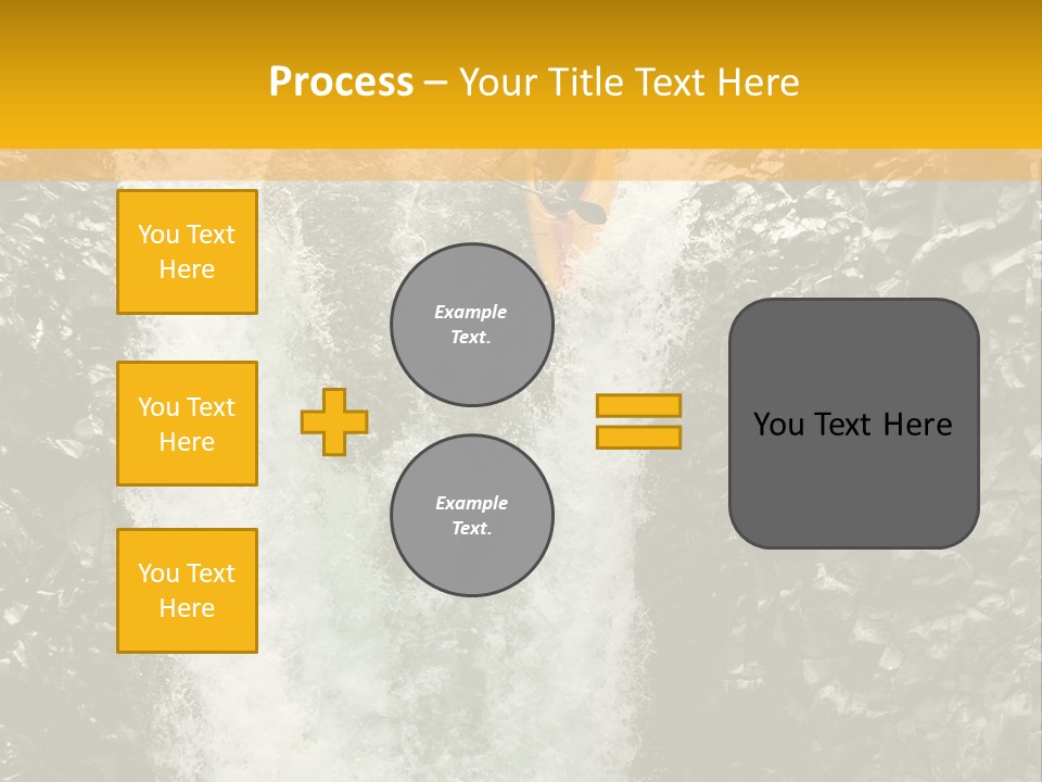 A Man Is Kayaking Down A Waterfall In The Water PowerPoint Template