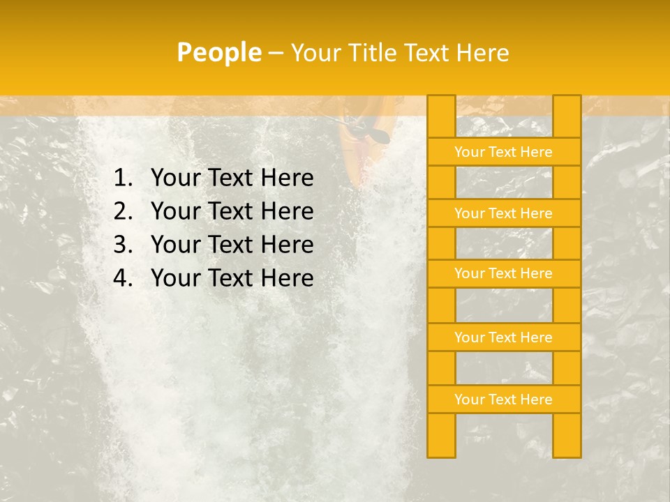 A Man Is Kayaking Down A Waterfall In The Water PowerPoint Template