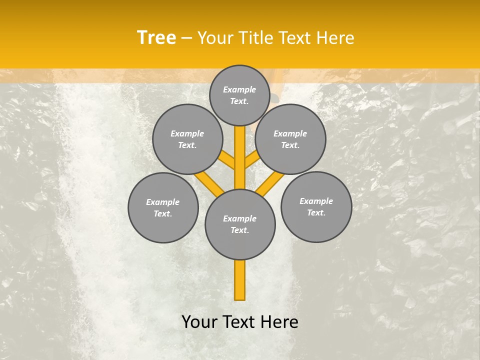 A Man Is Kayaking Down A Waterfall In The Water PowerPoint Template