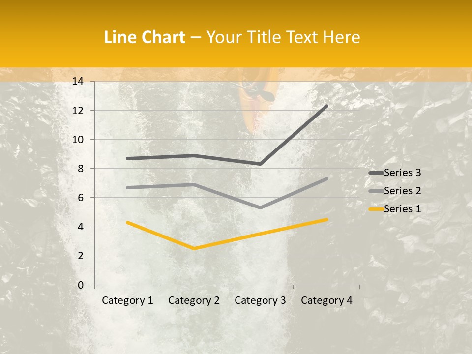 A Man Is Kayaking Down A Waterfall In The Water PowerPoint Template