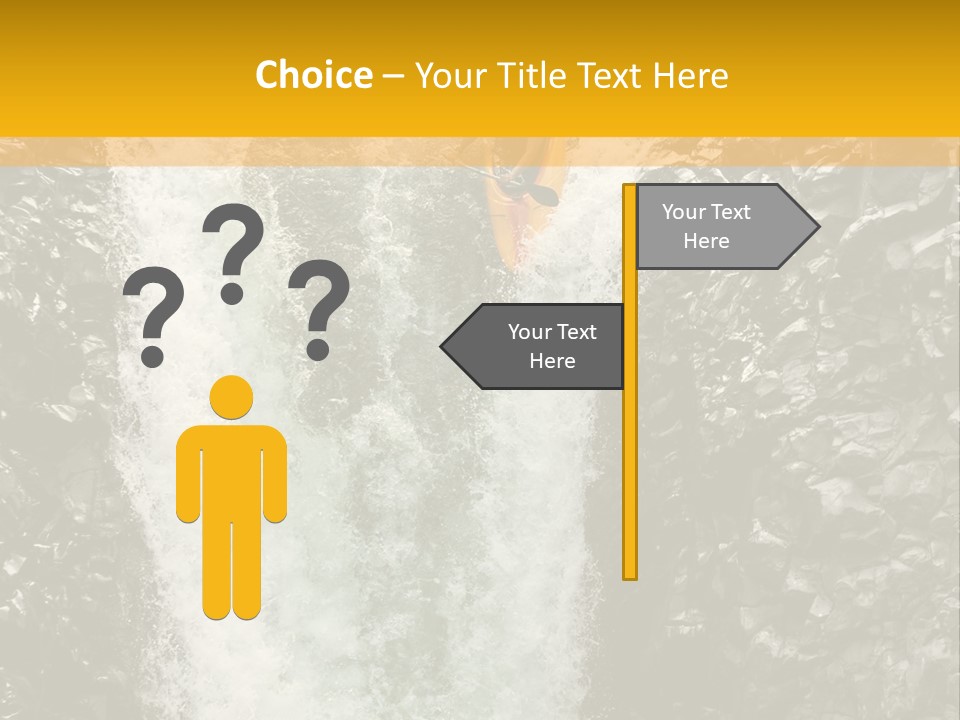 A Man Is Kayaking Down A Waterfall In The Water PowerPoint Template
