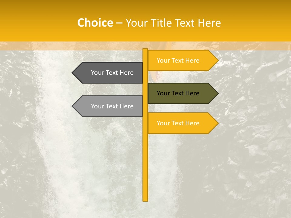 A Man Is Kayaking Down A Waterfall In The Water PowerPoint Template