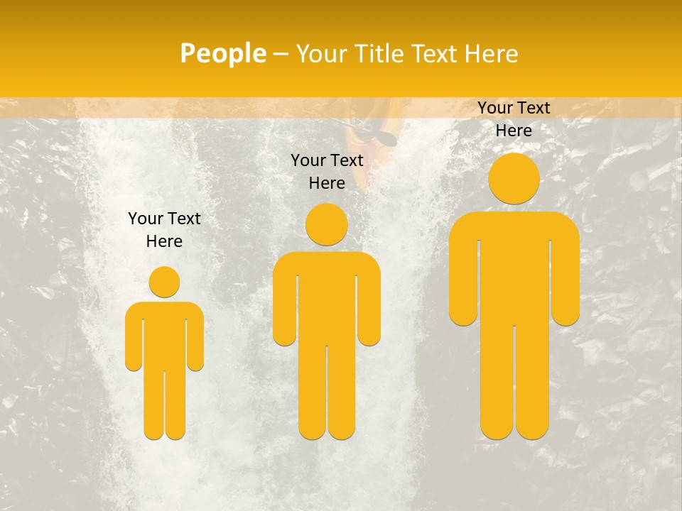 A Man Is Kayaking Down A Waterfall In The Water PowerPoint Template