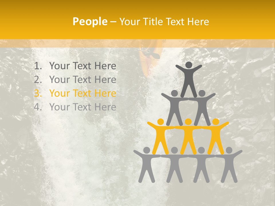 A Man Is Kayaking Down A Waterfall In The Water PowerPoint Template