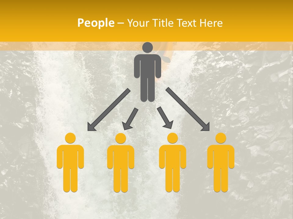A Man Is Kayaking Down A Waterfall In The Water PowerPoint Template