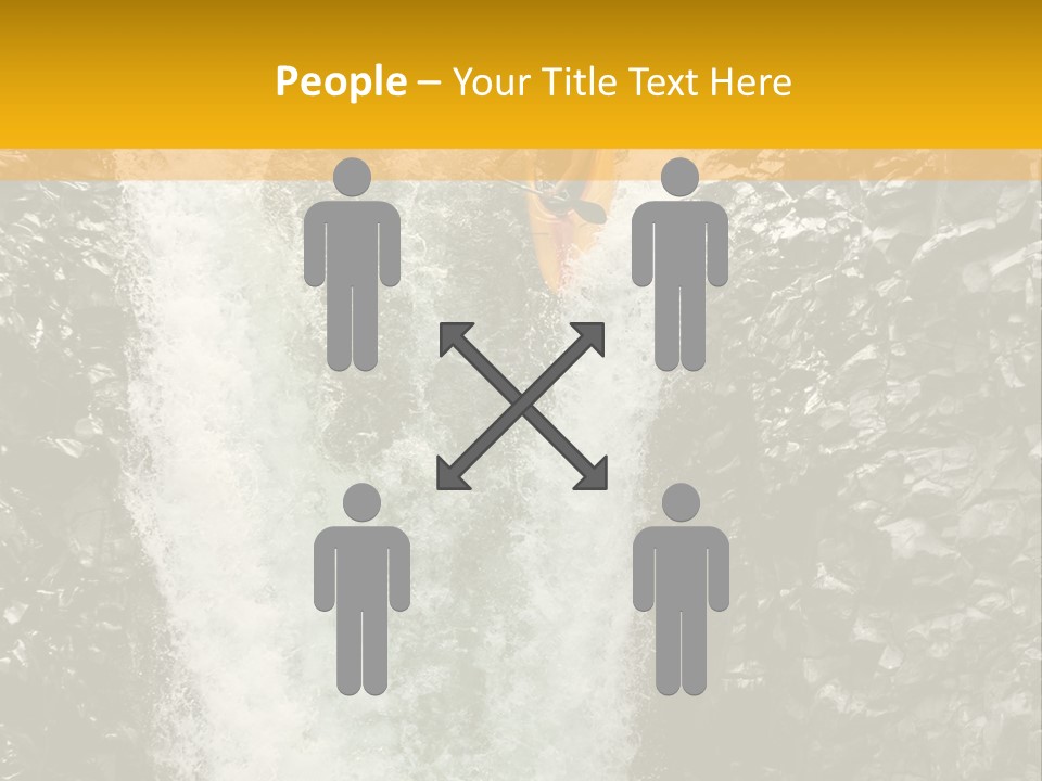 A Man Is Kayaking Down A Waterfall In The Water PowerPoint Template