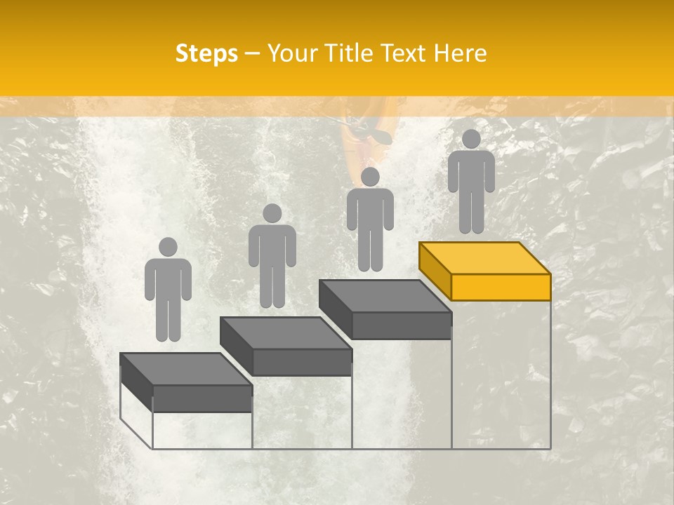 A Man Is Kayaking Down A Waterfall In The Water PowerPoint Template