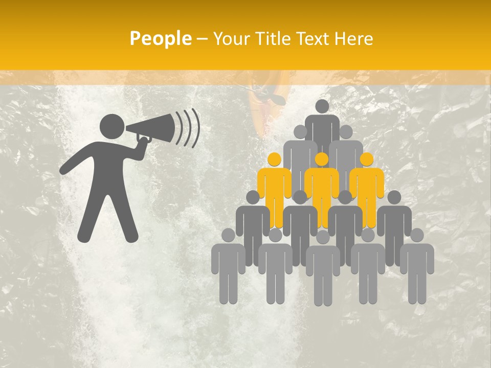 A Man Is Kayaking Down A Waterfall In The Water PowerPoint Template