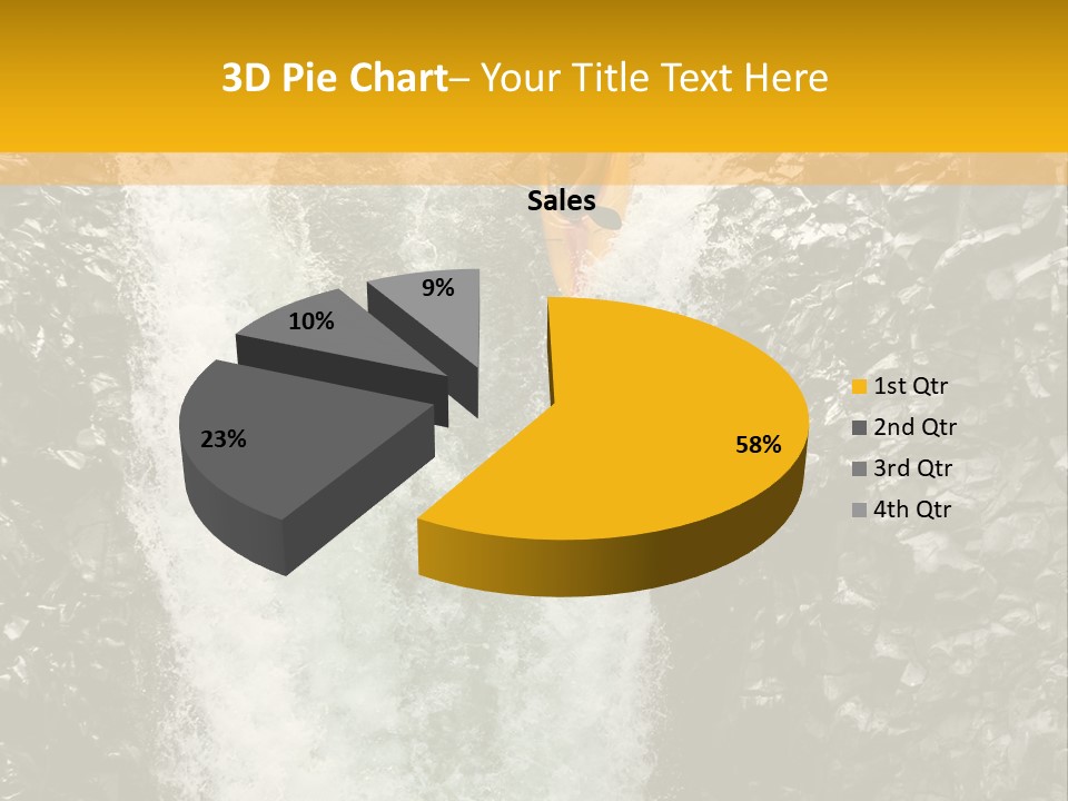 A Man Is Kayaking Down A Waterfall In The Water PowerPoint Template