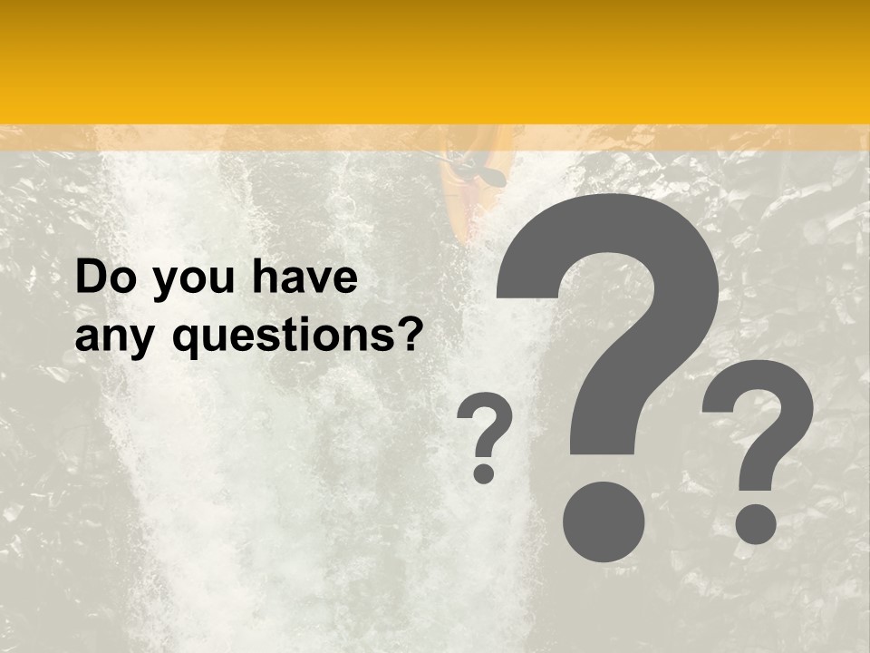 A Man Is Kayaking Down A Waterfall In The Water PowerPoint Template