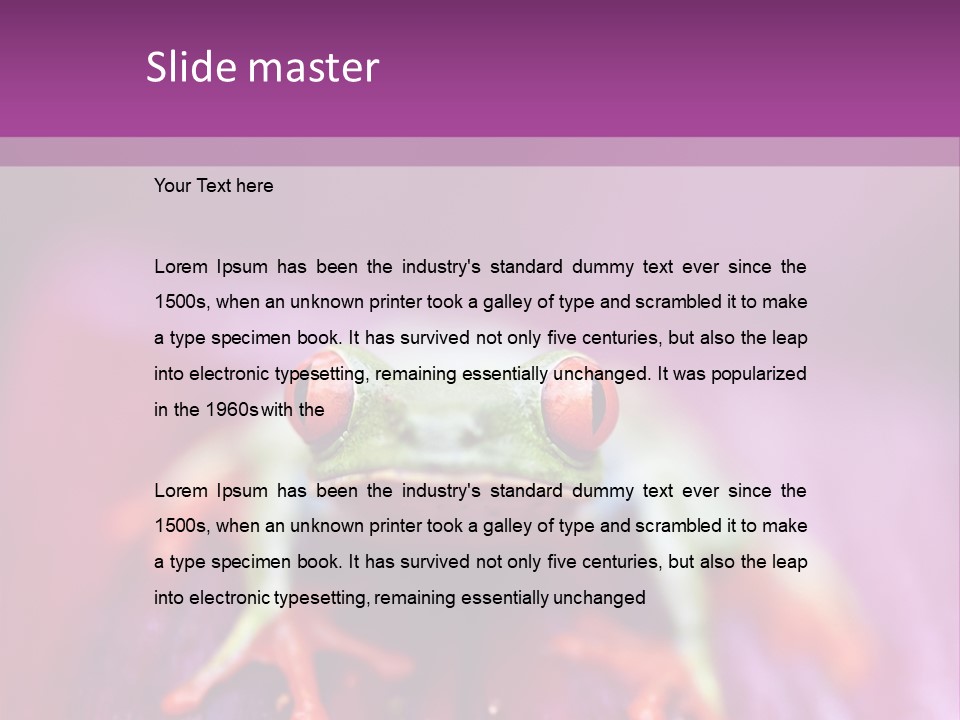 A Frog Sitting On Top Of A Purple Flower PowerPoint Template