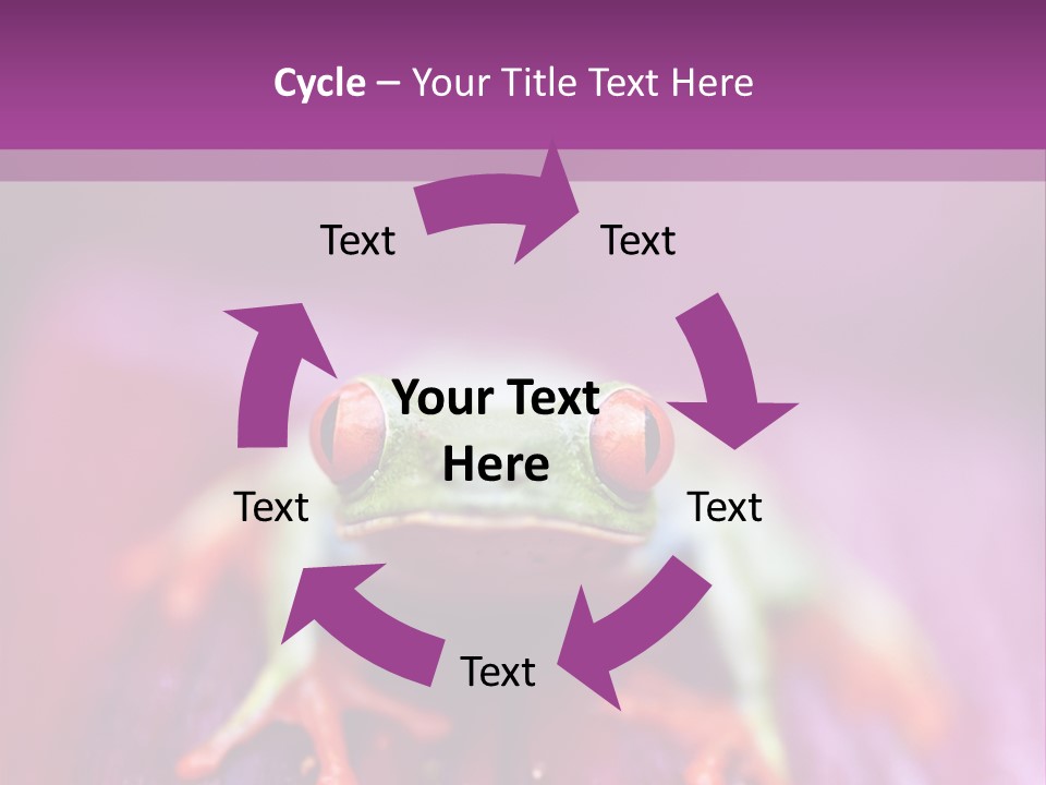 A Frog Sitting On Top Of A Purple Flower PowerPoint Template