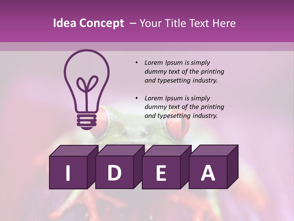 A Frog Sitting On Top Of A Purple Flower PowerPoint Template