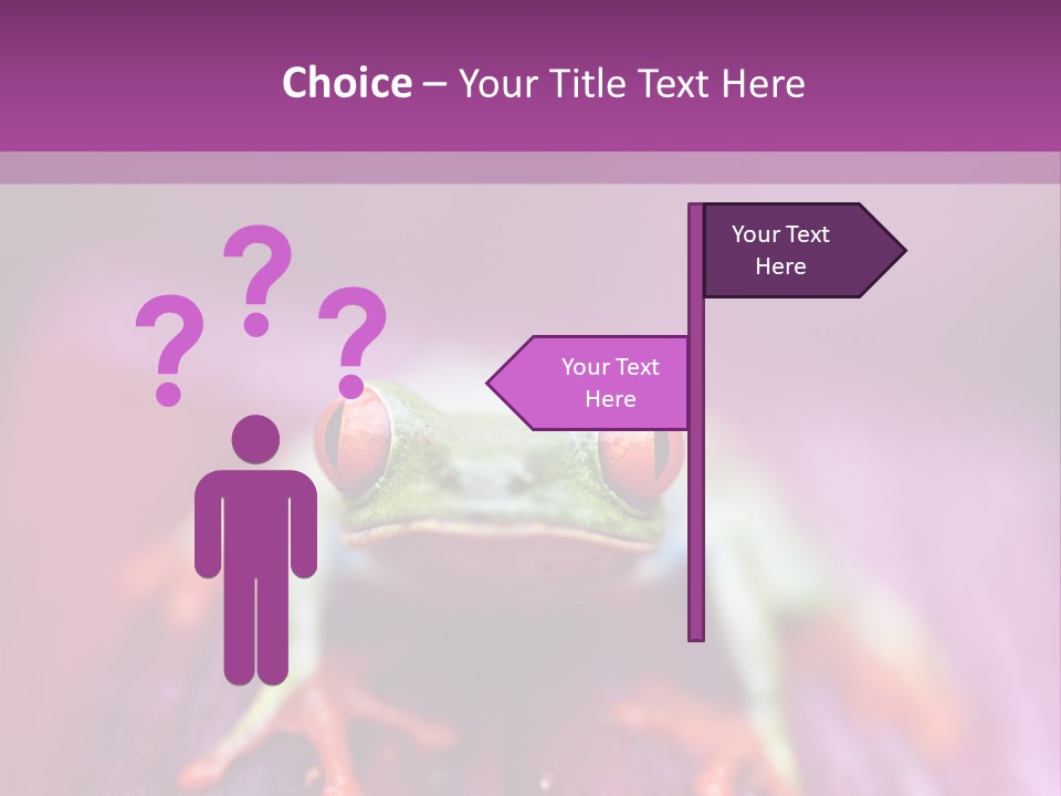 A Frog Sitting On Top Of A Purple Flower PowerPoint Template
