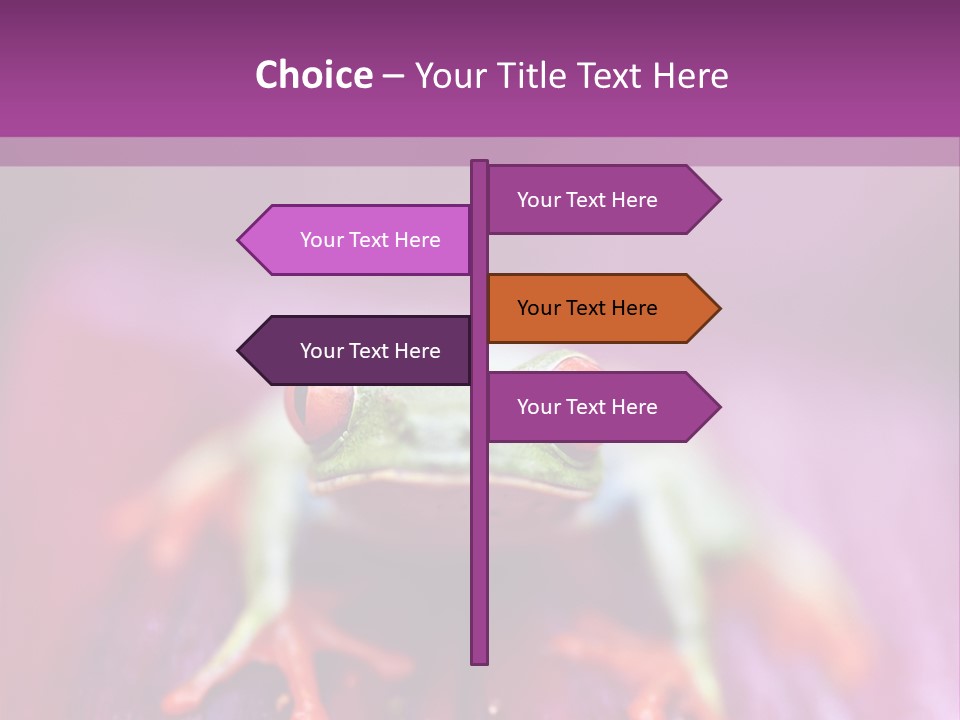 A Frog Sitting On Top Of A Purple Flower PowerPoint Template