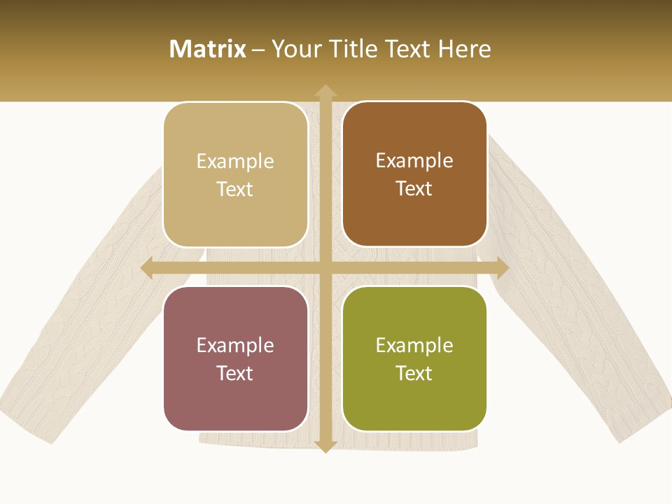 A Picture Of A Sweater With The Name Of The Company PowerPoint Template