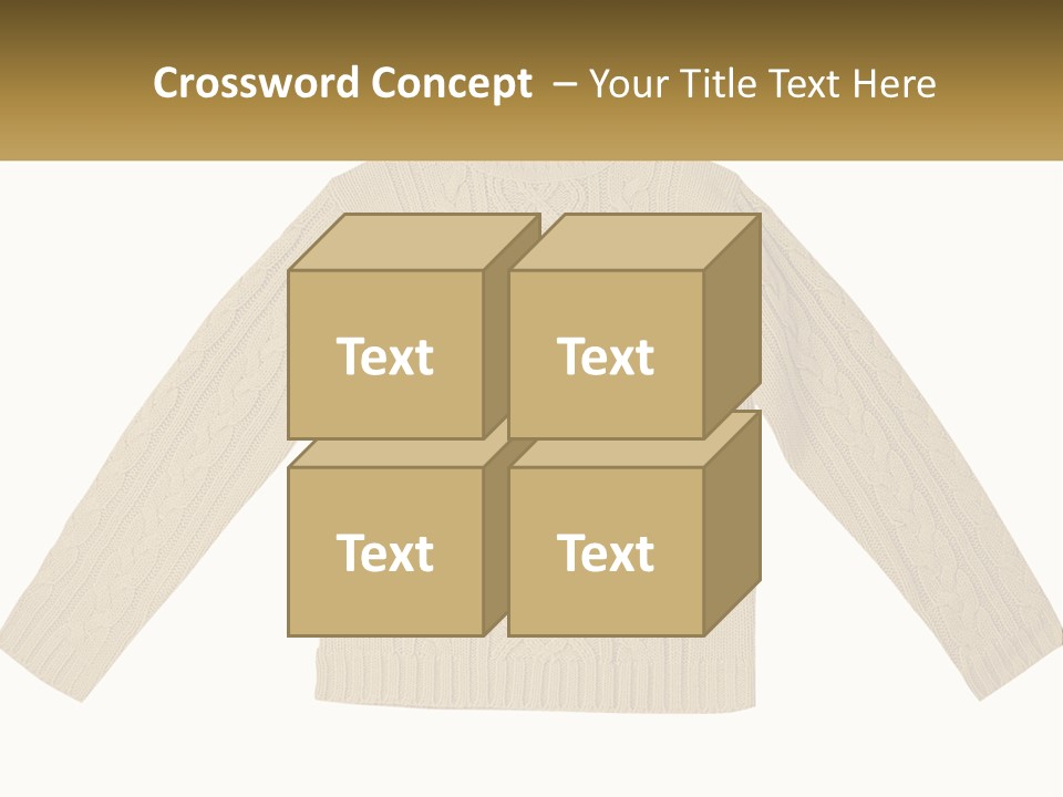 A Picture Of A Sweater With The Name Of The Company PowerPoint Template