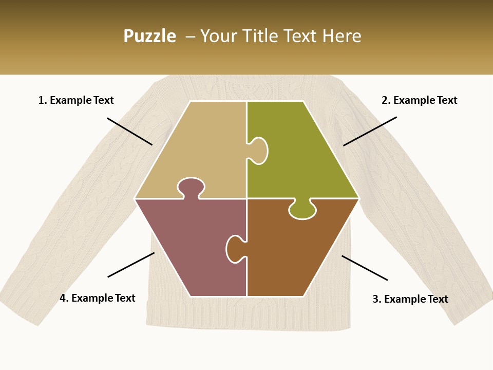 A Picture Of A Sweater With The Name Of The Company PowerPoint Template