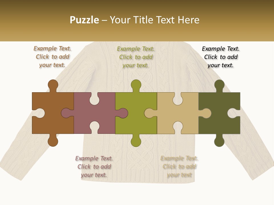 A Picture Of A Sweater With The Name Of The Company PowerPoint Template