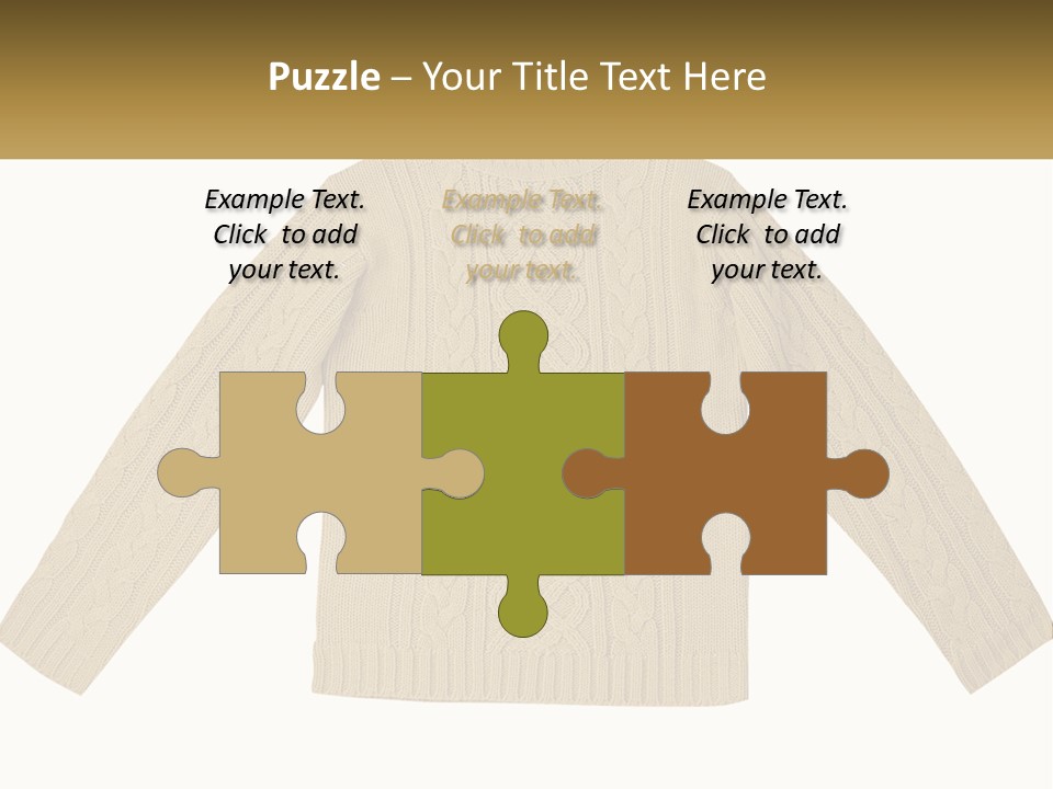 A Picture Of A Sweater With The Name Of The Company PowerPoint Template