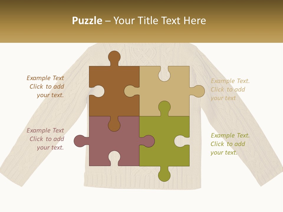 A Picture Of A Sweater With The Name Of The Company PowerPoint Template