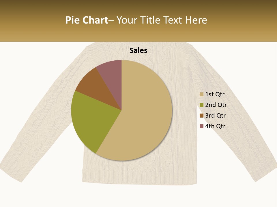 A Picture Of A Sweater With The Name Of The Company PowerPoint Template