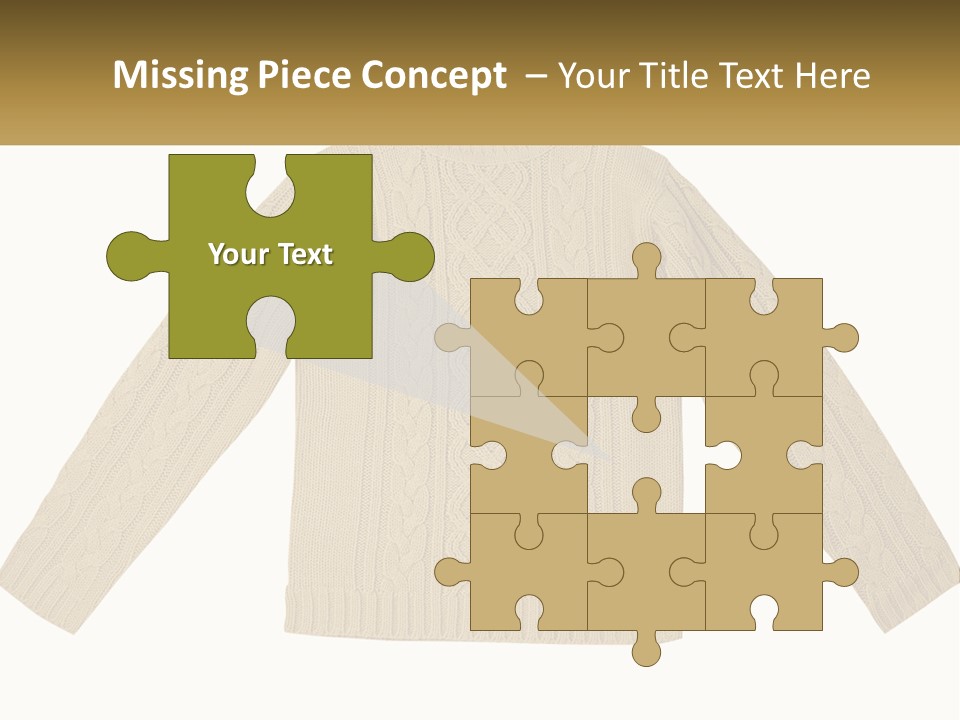 A Picture Of A Sweater With The Name Of The Company PowerPoint Template