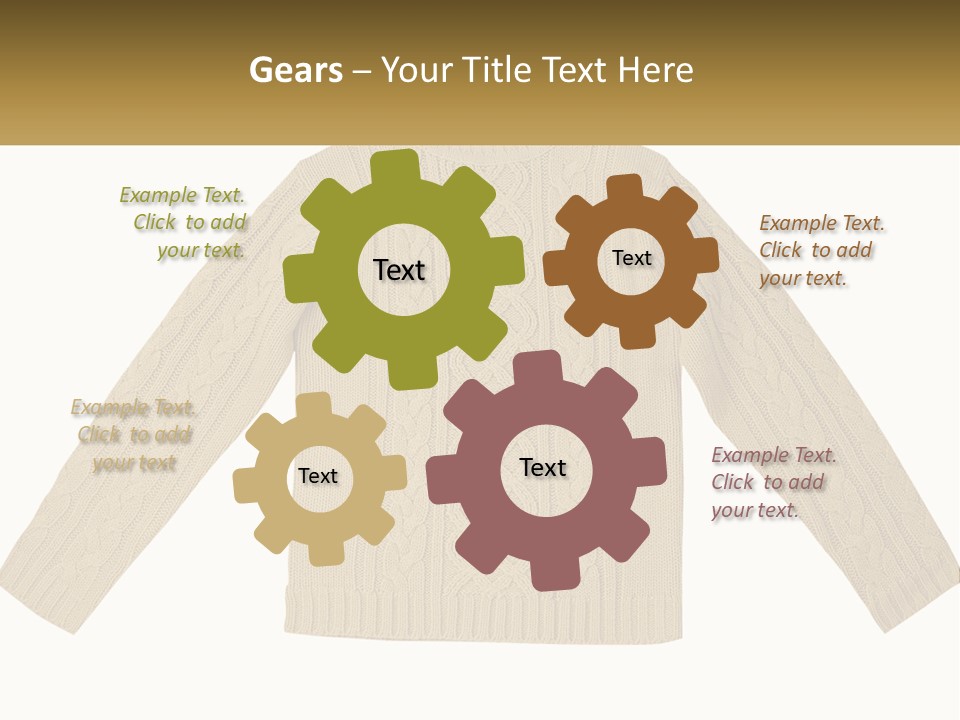 A Picture Of A Sweater With The Name Of The Company PowerPoint Template