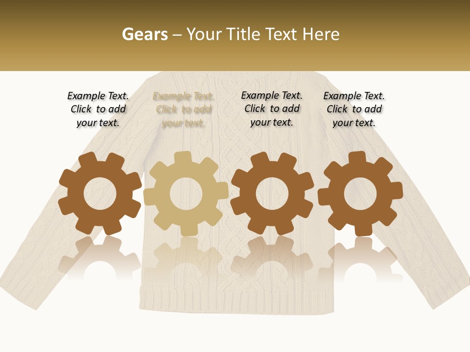 A Picture Of A Sweater With The Name Of The Company PowerPoint Template