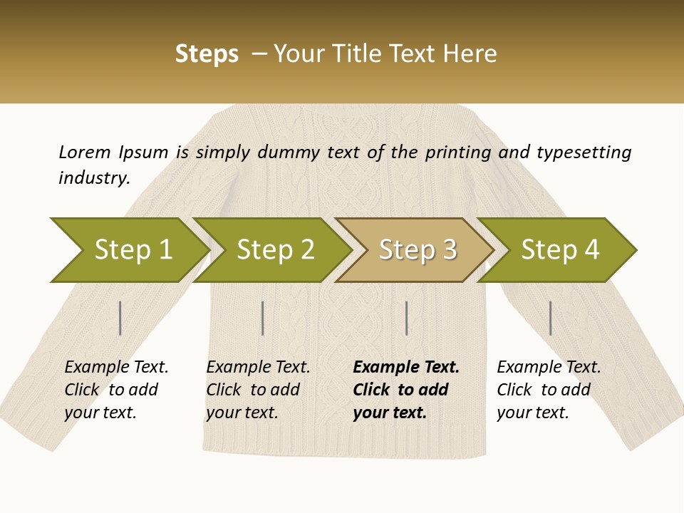 A Picture Of A Sweater With The Name Of The Company PowerPoint Template