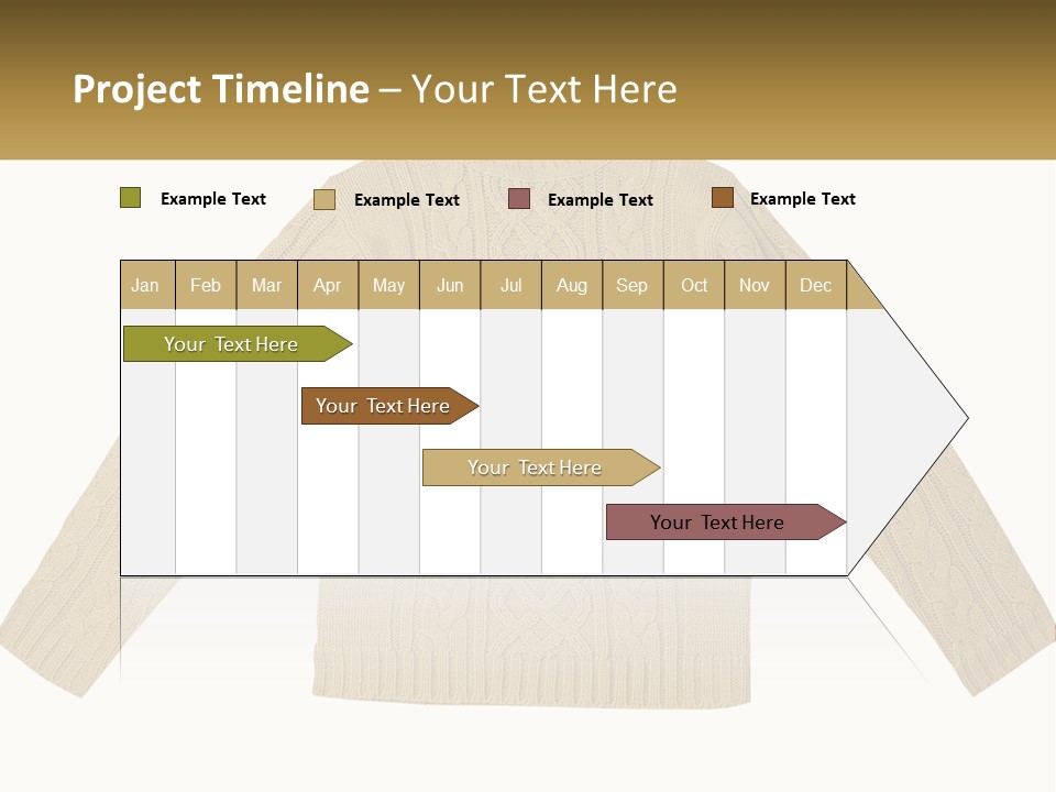 A Picture Of A Sweater With The Name Of The Company PowerPoint Template