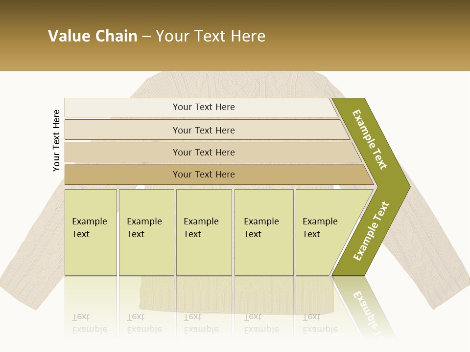 A Picture Of A Sweater With The Name Of The Company PowerPoint Template