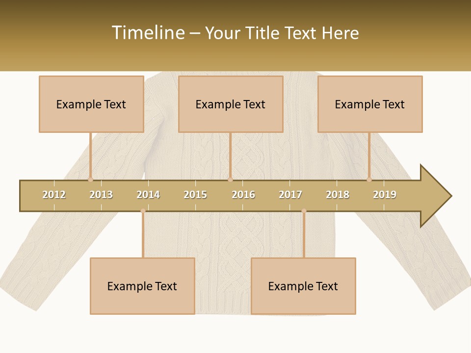 A Picture Of A Sweater With The Name Of The Company PowerPoint Template