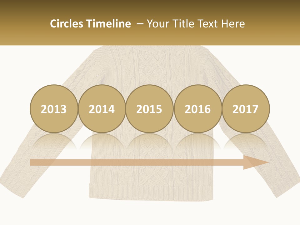 A Picture Of A Sweater With The Name Of The Company PowerPoint Template