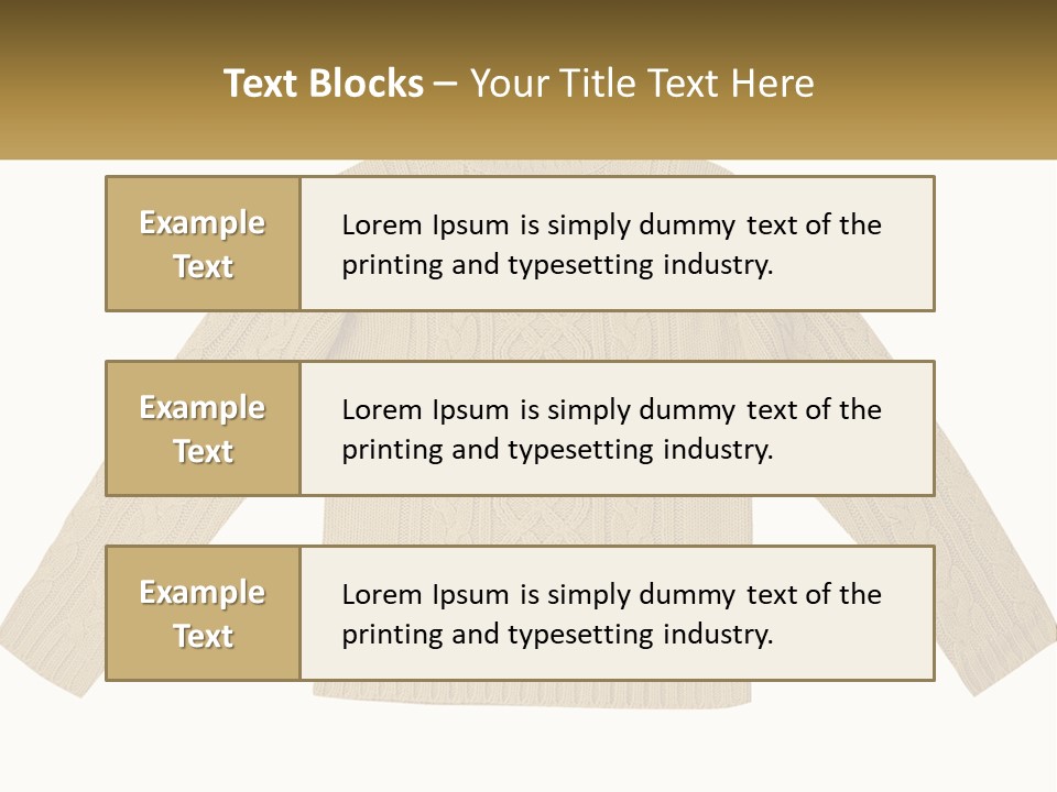 A Picture Of A Sweater With The Name Of The Company PowerPoint Template