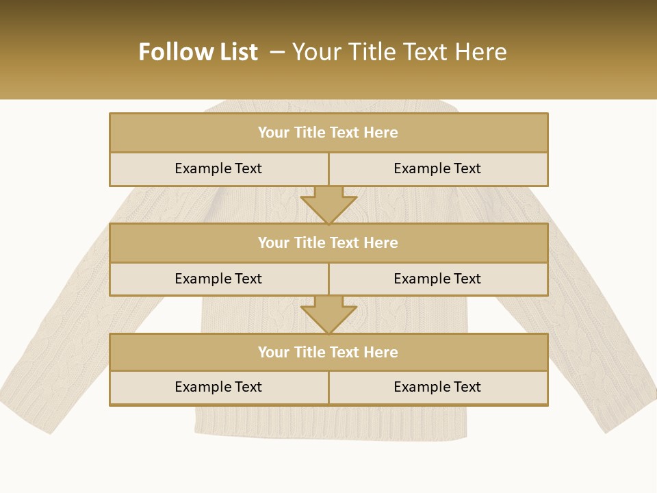 A Picture Of A Sweater With The Name Of The Company PowerPoint Template