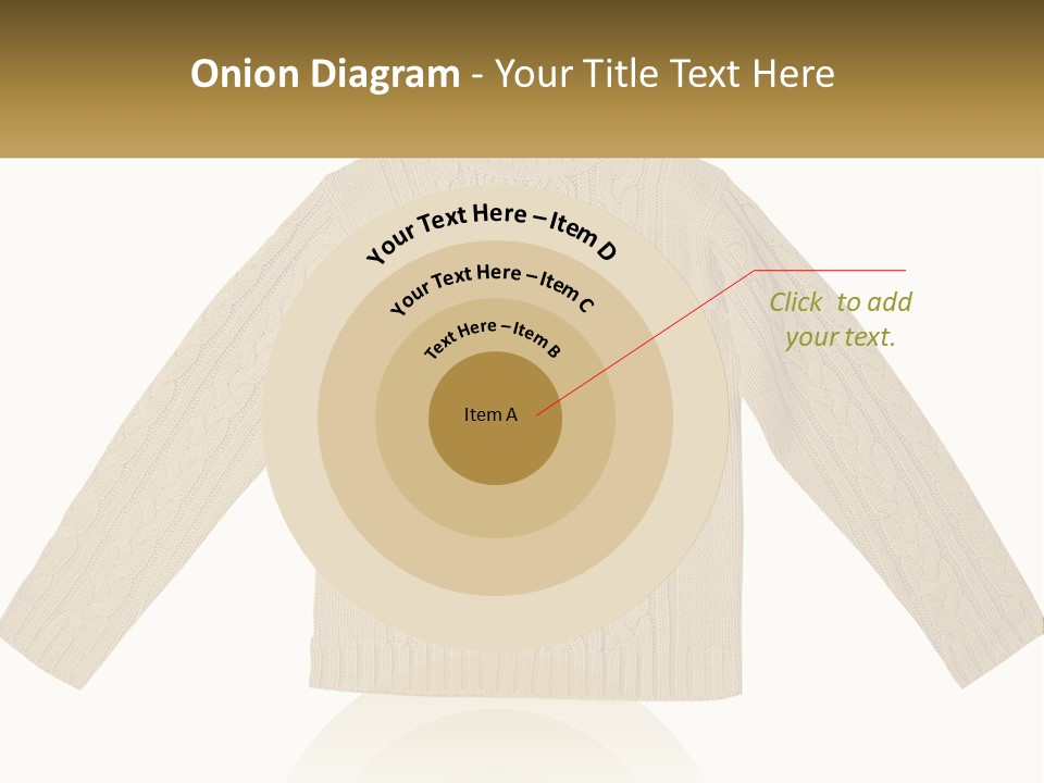 A Picture Of A Sweater With The Name Of The Company PowerPoint Template