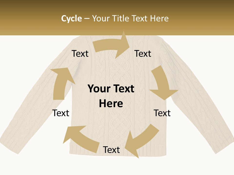 A Picture Of A Sweater With The Name Of The Company PowerPoint Template
