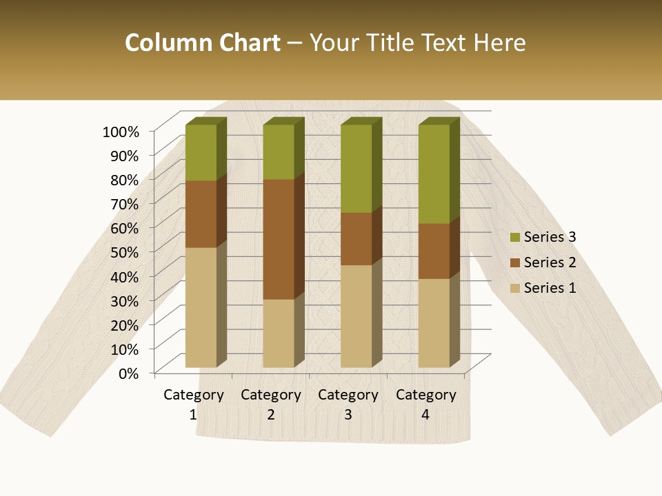 A Picture Of A Sweater With The Name Of The Company PowerPoint Template