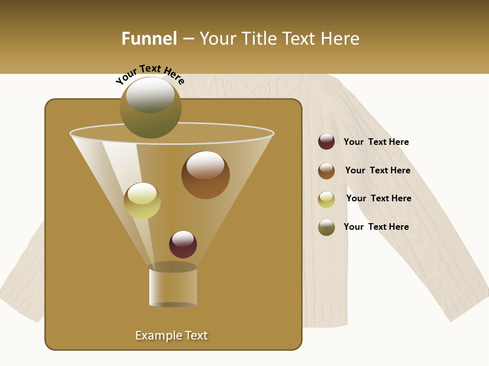A Picture Of A Sweater With The Name Of The Company PowerPoint Template