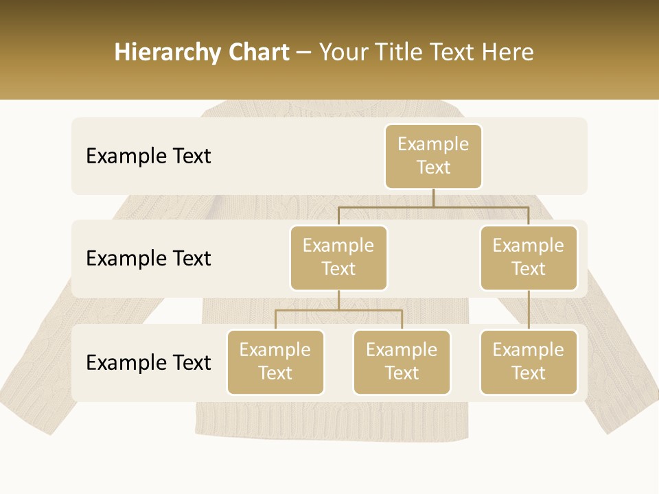 A Picture Of A Sweater With The Name Of The Company PowerPoint Template