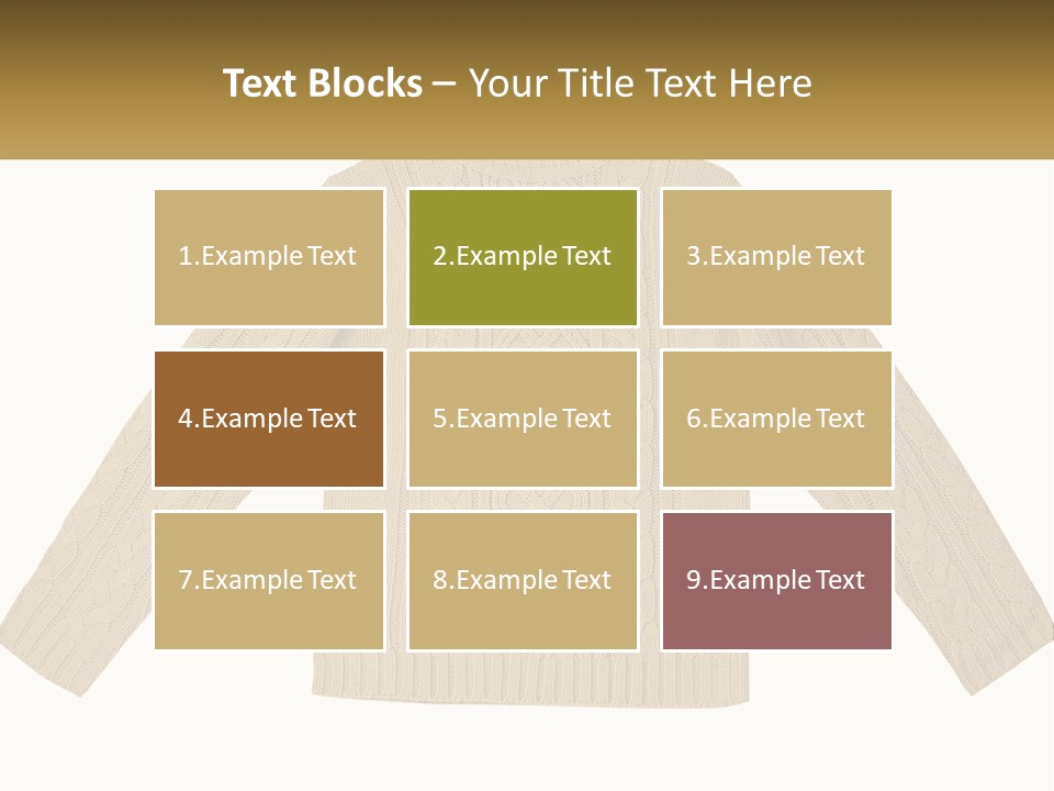 A Picture Of A Sweater With The Name Of The Company PowerPoint Template