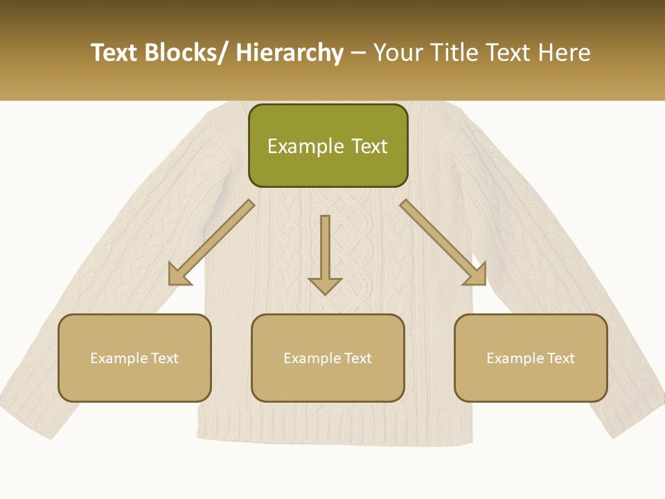 A Picture Of A Sweater With The Name Of The Company PowerPoint Template