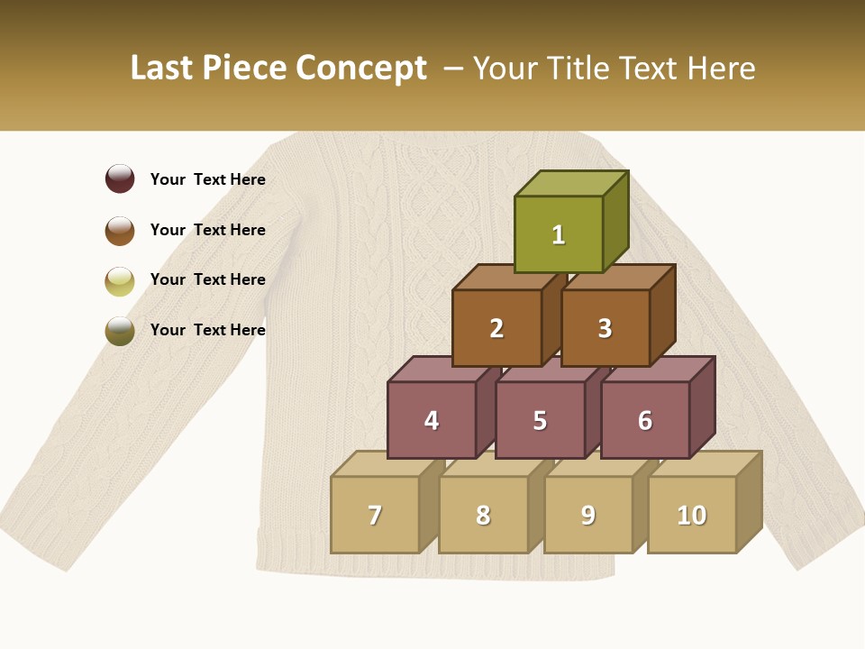 A Picture Of A Sweater With The Name Of The Company PowerPoint Template