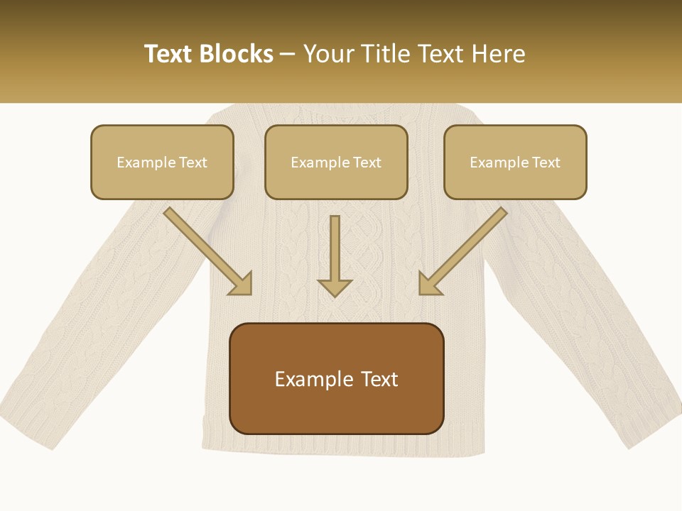 A Picture Of A Sweater With The Name Of The Company PowerPoint Template